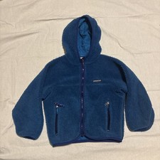 VTG Rare Patagonia Synchilla Fleece Hooded Zip Up Jacket USA Unisex Kids 6