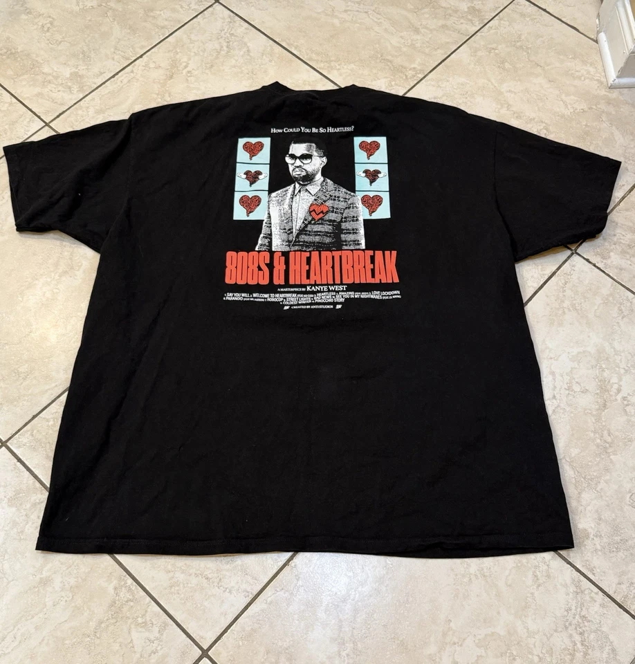 Kanye West 808s & Heartbreak T-Shirt Mens 7XL Black Short Sleeve Shaka Wear - Image 3 of 4