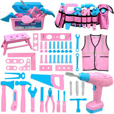 Kids Tool Set 55Pcs Pretend Play Toy Tools Box Electronic Drill Ages 3 Fun Gift