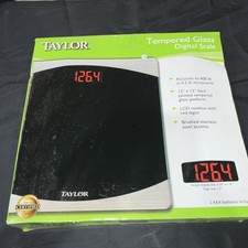 Taylor Tempered Glass Digital Scale Modern Black Silver Model 7562