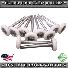 Garage Door Rollers 10 Pieces Set Nylon Wheel 7" Heavy Duty with Ball Bearings