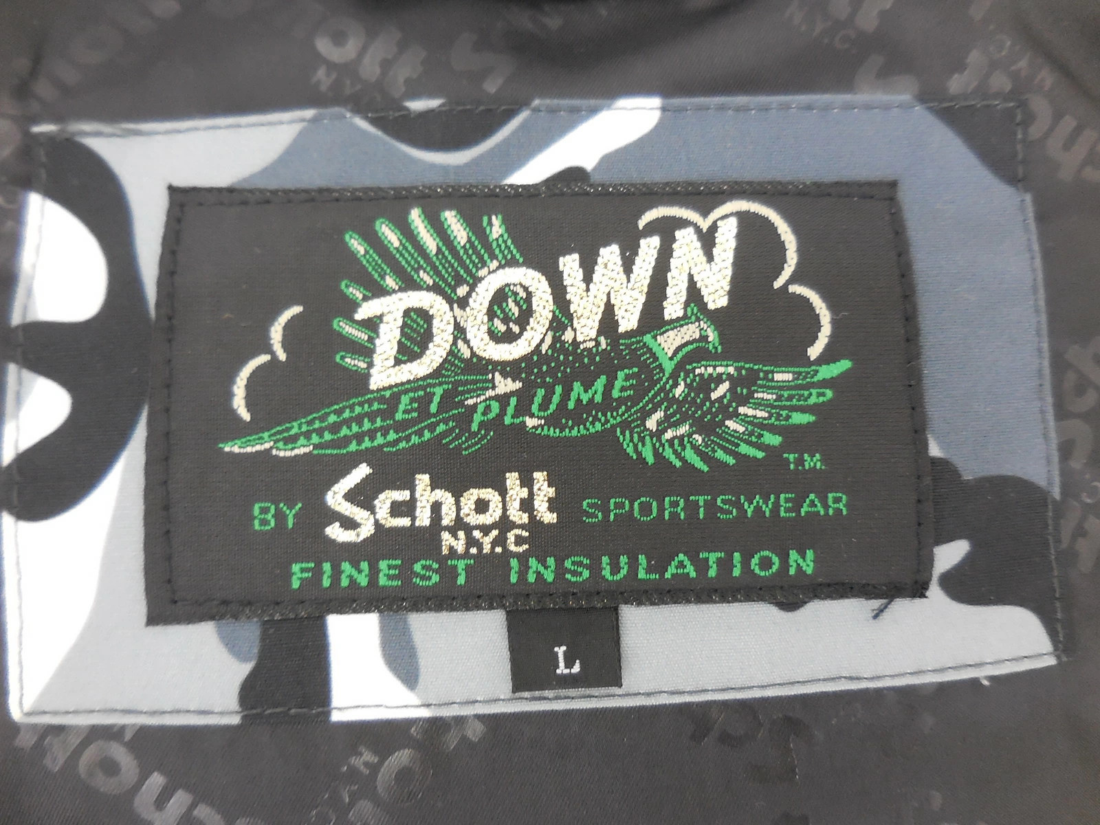 Schott Two-Tone Down Parka Jacket L Outer, Used, … - image 3