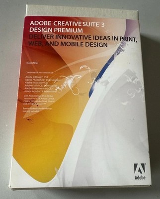 Adobe Creative Suite 3 Design Premium, 3 Disc Set, Box, Paperwork, Serial Number