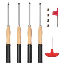 Full Size Carbide Wood Lathe Turning Tool Set with Rubber Handle