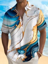 Men's Casual Vacation Hawaiian Print Shirt
