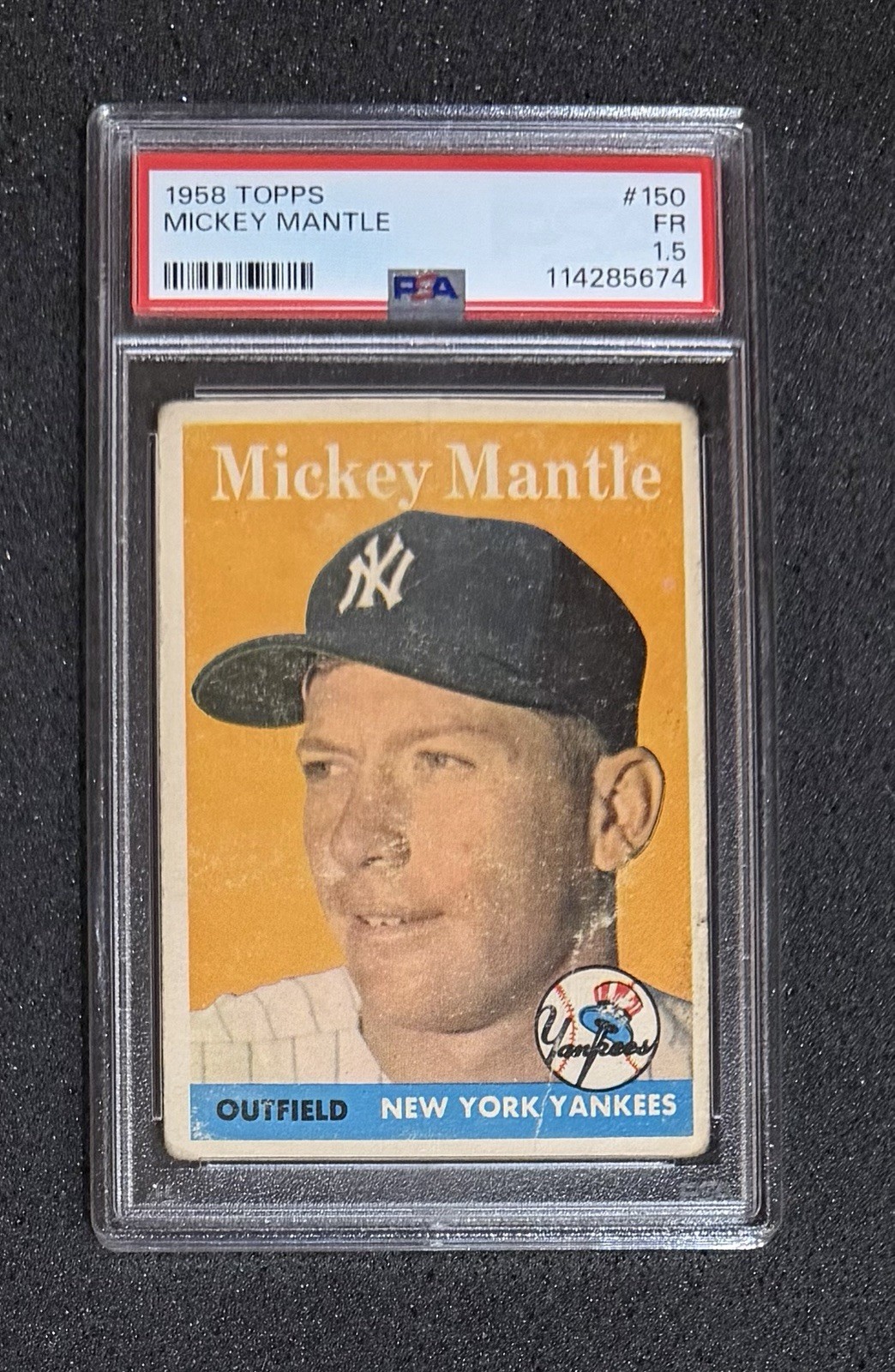 1958 Topps - #150 Mickey Mantle - PSA 1.5 (Newly Graded)