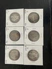 6 Barber Silver Half Dollars