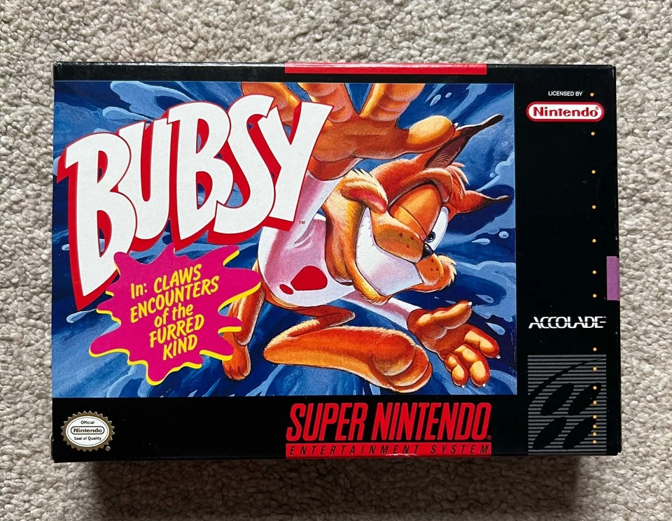 Bubsy - SNES - Super Nintendo - NTSC + Protector - Image 4 of 4