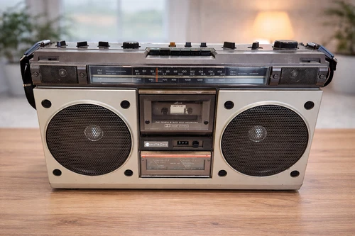 Vintage Portable Hitachi TRK-8200HC AM/FM Radio Stereo Cassette Recorder Boombox