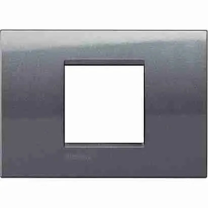 BTicino BTILNA4819AC Placca 2 Moduli Centrati Acciaio Livinglight