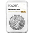 2011-W $1 1-oz Burnished American Silver Eagle 25th Anniversary NGC MS70 Brown