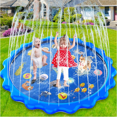 MOZOOSON Wasserspielzeug Kinder Splash Pad, 170CM Garten Sprinkler Wasserspiele 