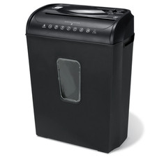 6-Sheet Cross-Cut Paper/Credit Card Shredder with 3.7 Gallon Bin, Black,Home and