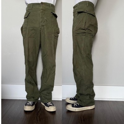 Vintage 1940s WW2 US Army HBT 13 Star Herringbone Cargo Pants