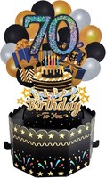 Pop Up Geburtstagskarte 70 Jahre Schwarz Gold 3D GlüCkwunschkarte Mit Umschlag