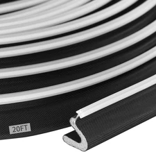 20FT Black PVC Weather Stripping Door Seal for Noise Reduction & Insulation