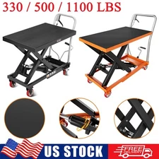330/500/1100 LBS Hydraulic Lift Table Cart 25.8" / 35" Single Scissor Lift Table