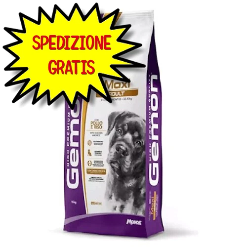 GEMON CANE CROCCHETTA MAXI ADULT POLLO E RISO 15 KG OF - Foto 1 di 1