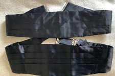 Kummerbund Bauchbinde Seide Schwarz 2x verstellbar Klassisch