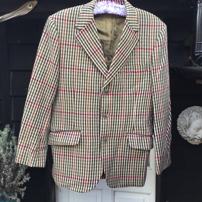 Vintage Men's Tweed Russell Check Jacket Blazer Wool 42
