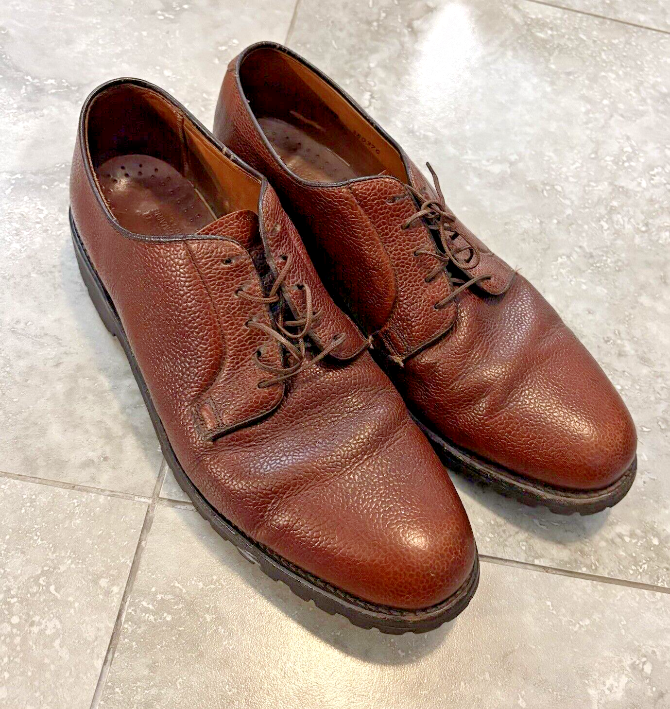 SAOLA L.L. Scarpe Bean Oxford in pelle stringate da uomo 10 5 D marrone suola Vibram 380370