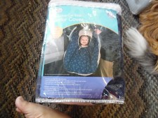 Baby Connection navy blue bears  tan reversible car seat carrier cover IOP