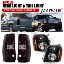 For 2007-2014 Gmc Yukon Denali Xl Black Housing Headlights Smoke Red Tail Light For 2007-2014 Gmc Yukon Denali Xl Black Housing Headlights Smoke Red Tail Light