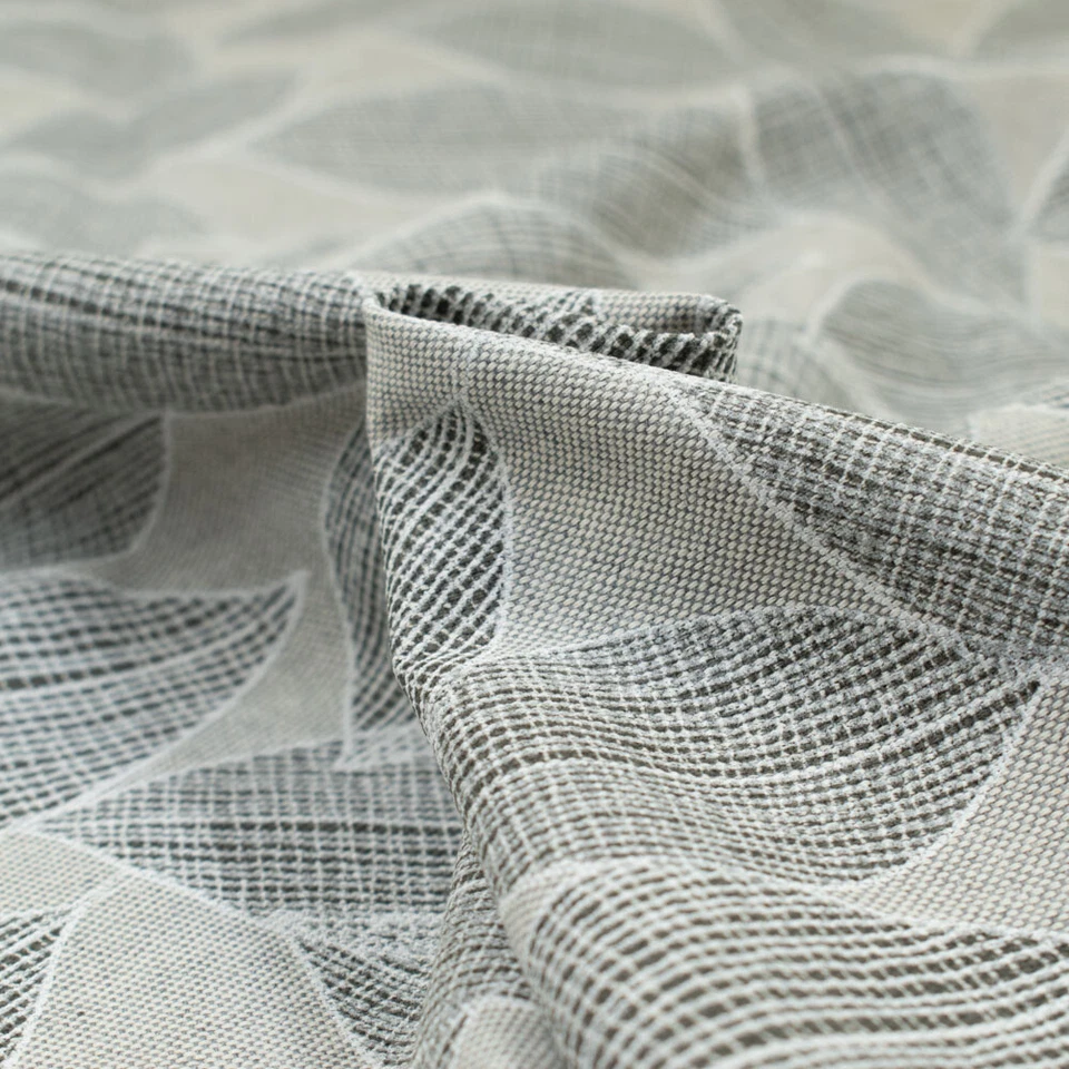 Dekostoff Loneta Blätter grau (Preis = 0,5 Meter) - Bild 3 von 4