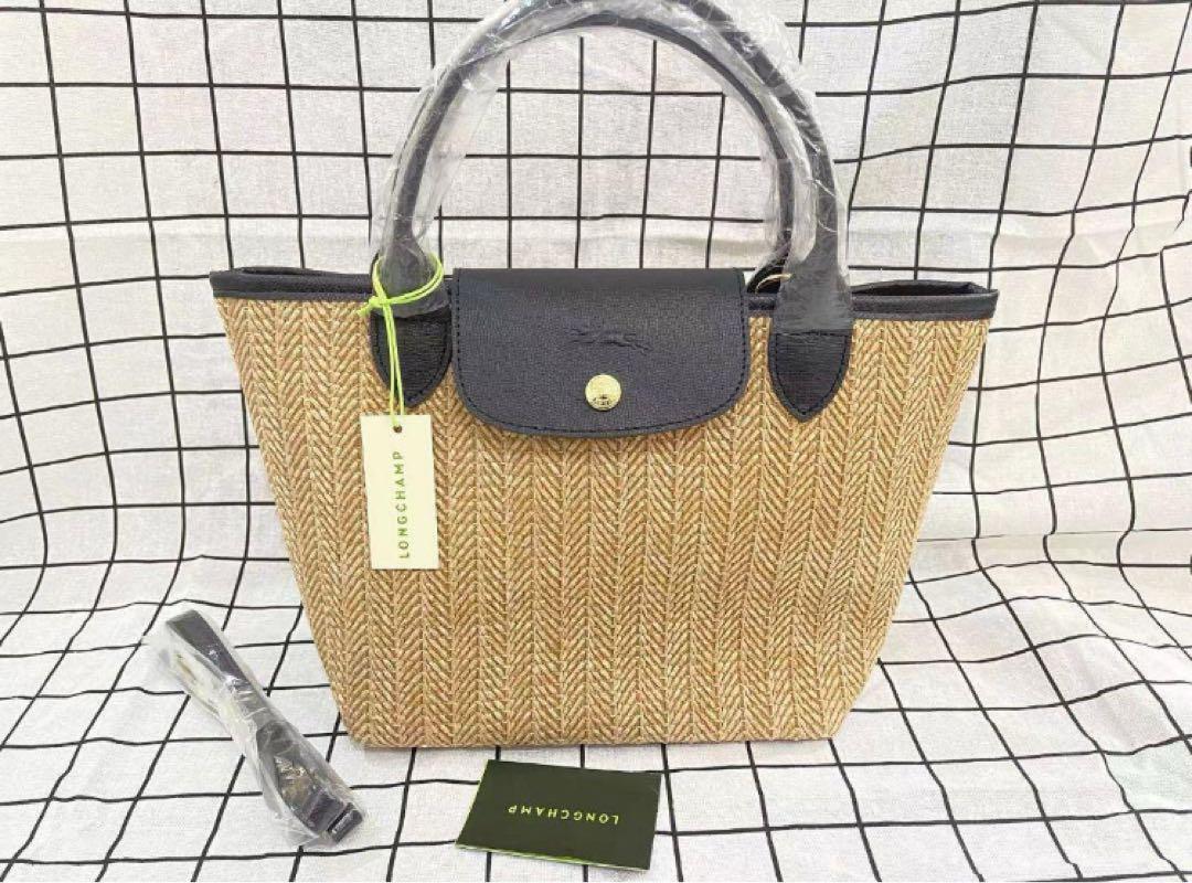 【春夏に人気★Longchamp★Laパニエ Pliage Small Basket Bag】 LONGCHAMP Pliage Straw Bag Basket Bag New product not used
