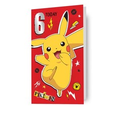 6° Carta Compleanno Pokemon Pikachu Età 6 Busta Biglietto Auguri Inclusa FSC