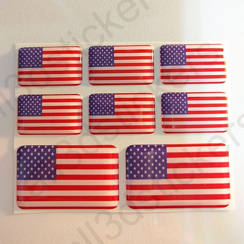 Sticker United States USA Resin Domed Stickers United States USA Flag 3D Vinyl