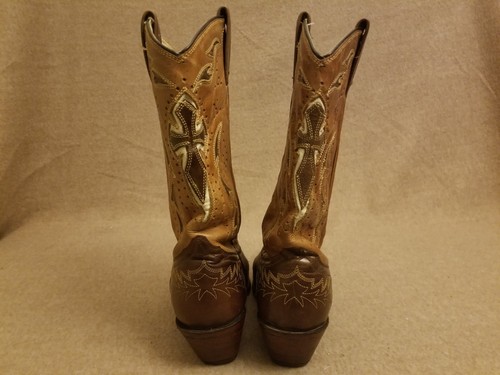 Corral Damen braune Cross Distress Leder Western zum Anziehen Schere Zehenpartie Stiefel Gr. 10 M - Bild 8 von 11