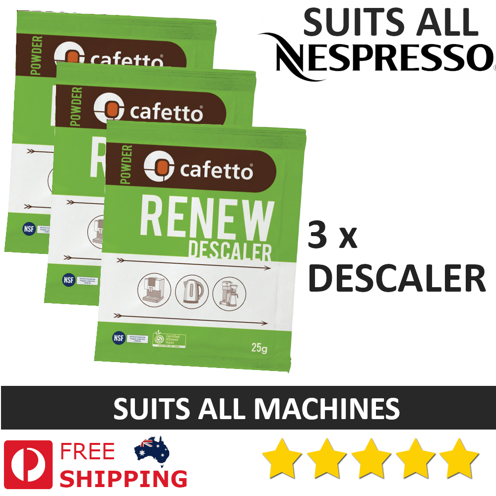 3x Nespresso Clean Descaling Descaler Limescale Removal Decalcify