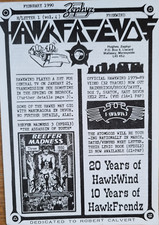 Hawkfriendz Hawkwind 4 Page Hawkletter Vol 4 No 1 February 1990 News Letter Rare