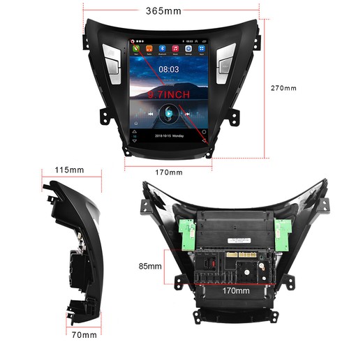 9.7" Android 10.1 Carplay Car Radio GPS w/ Camera For Hyundai Elantra 2011-2013 - Bild 3 von 12