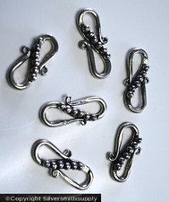 CLASPS S Hook six handmade jewelry clasps silver plated findings FPC005B