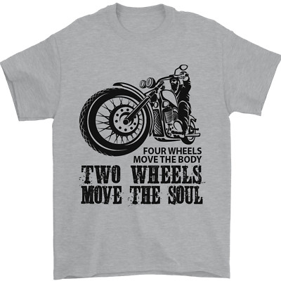 Two Wheels Move the Soul Motorrad Biker Herren T-Shirt 100% Baumwolle
