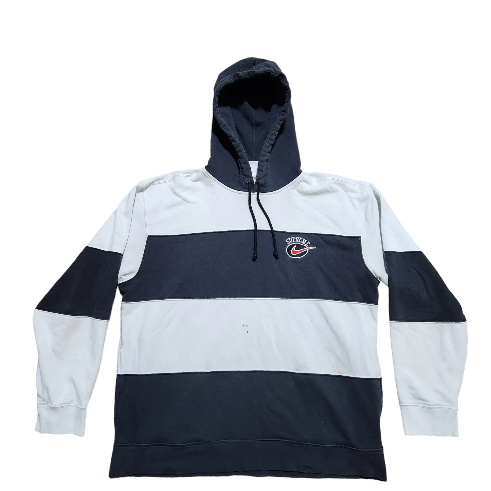 Pull à capuche Nike Supreme L noir homme rayé streetwear décontracté BV7558