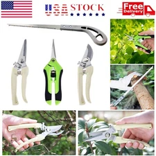 4 PCS Garden Tool - Mini Hand Saw, Curved Blade Trimmer, Pruning Shears Set