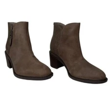 Clarks Collection Dark Taupe Scene Zip Booties Size 7.5M