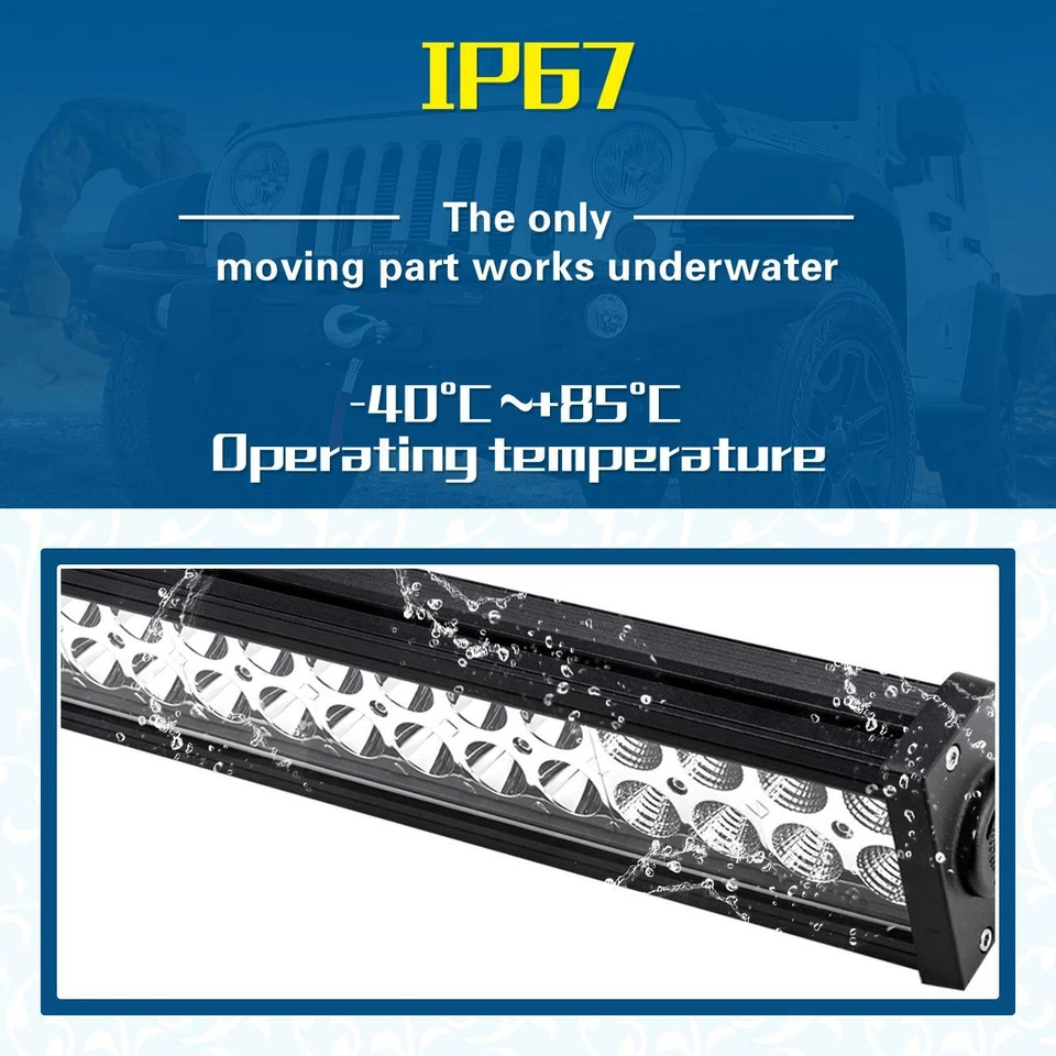 Barra de luz LED de 22" con faros LED de 7x6" Hi-Lo DRL giro para Jeep Cherokee XJ YJ Foto 3 de 4