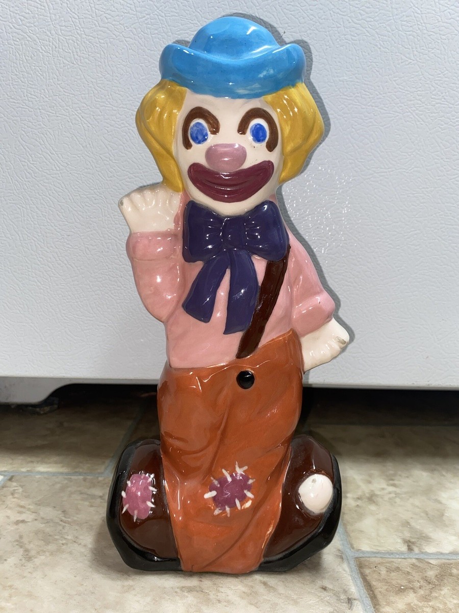Vintage 70s 1973 Smile Now Cry Later Clown Statue Glaze Rare
