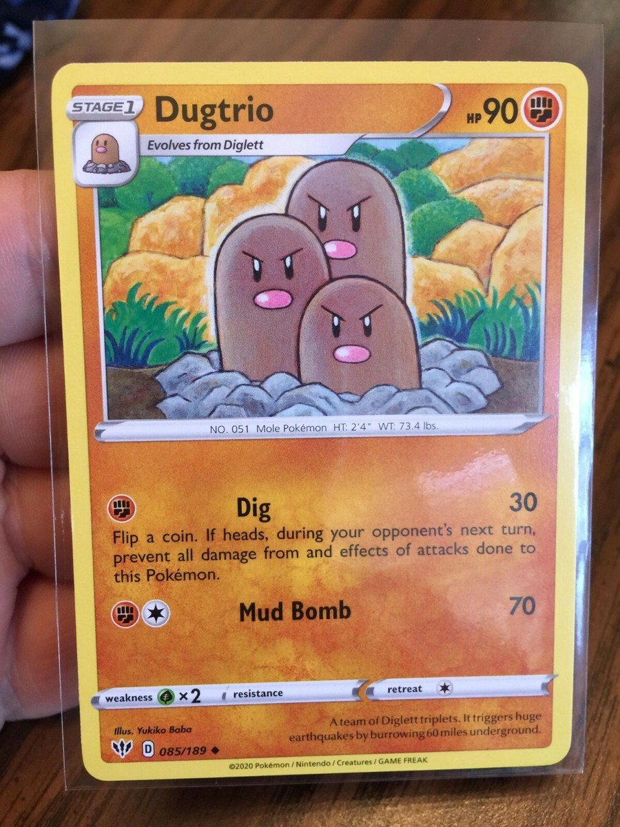DUGTRIO 2020 STAGE 1 POKEMON CARD - DARKNESS ABLAZE - #85/189