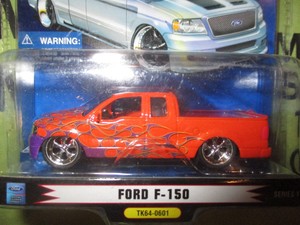 Details About Truckin Ford F 150 164 Series 1 Tk64 0601 Mip Pickup Truck Orange Wflames