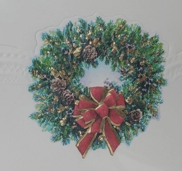 Vintage Christmas Place Cards Pinecones Holly Wreath Holiday Dinner Embossed 10 - Image 2 of 4