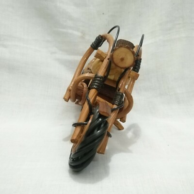 Modello Moto In Legno Vintage - Decorazione Da Tavolo Retrò Per Casa, Ufficio O Appartamento - Foto 7