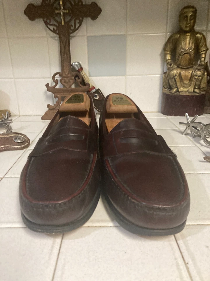 MOCASINES SIN CORDONES DE CUERO BORGOÑA OXBLOOD VINTAGE HECHOS EN EE. UU. DEXTER 12 M Foto 4 de 4