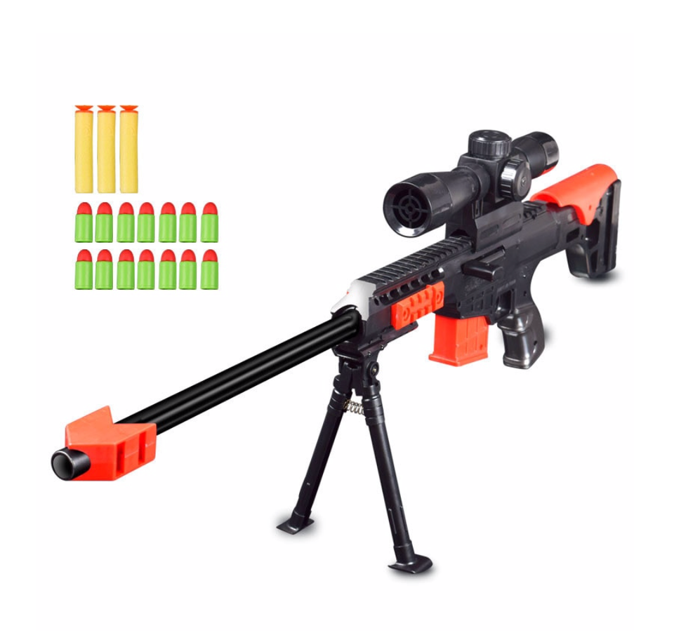 New -- Kids Toy Sniper Rifle Infrared Shootable Soft Bullets Plastic ...