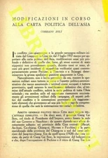 ZOLI Corrado - Modificazioni in corso alla Carta politica dell'Asia.