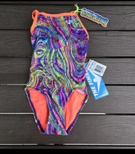 TYR The Finals Women Radical Foil Flutterback Swimsuit Multicolor - Size 32 NEW